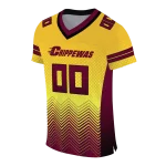 personalized central michigan chippewas halftone sweep gold black jersey best selling