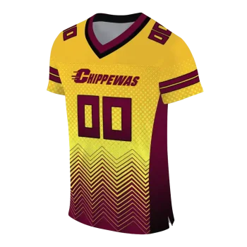 personalized central michigan chippewas halftone sweep gold black jersey fashion forward