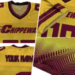 personalized central michigan chippewas halftone sweep gold black jersey best selling