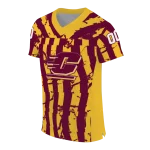 personalized central michigan chippewas stripe splatter maroon jersey best selling
