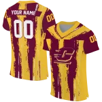 personalized central michigan chippewas striped texture maroon jersey best selling