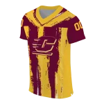 personalized central michigan chippewas striped texture maroon jersey best selling