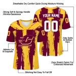personalized central michigan chippewas striped texture maroon jersey best selling