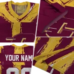 personalized central michigan chippewas striped texture maroon jersey best selling