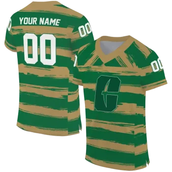 personalized charlotte 49ers art stripe green jersey best selling