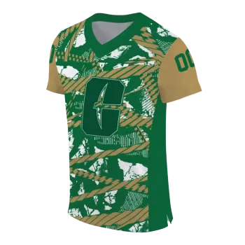 personalized charlotte 49ers camo shatter green jersey fashion forward