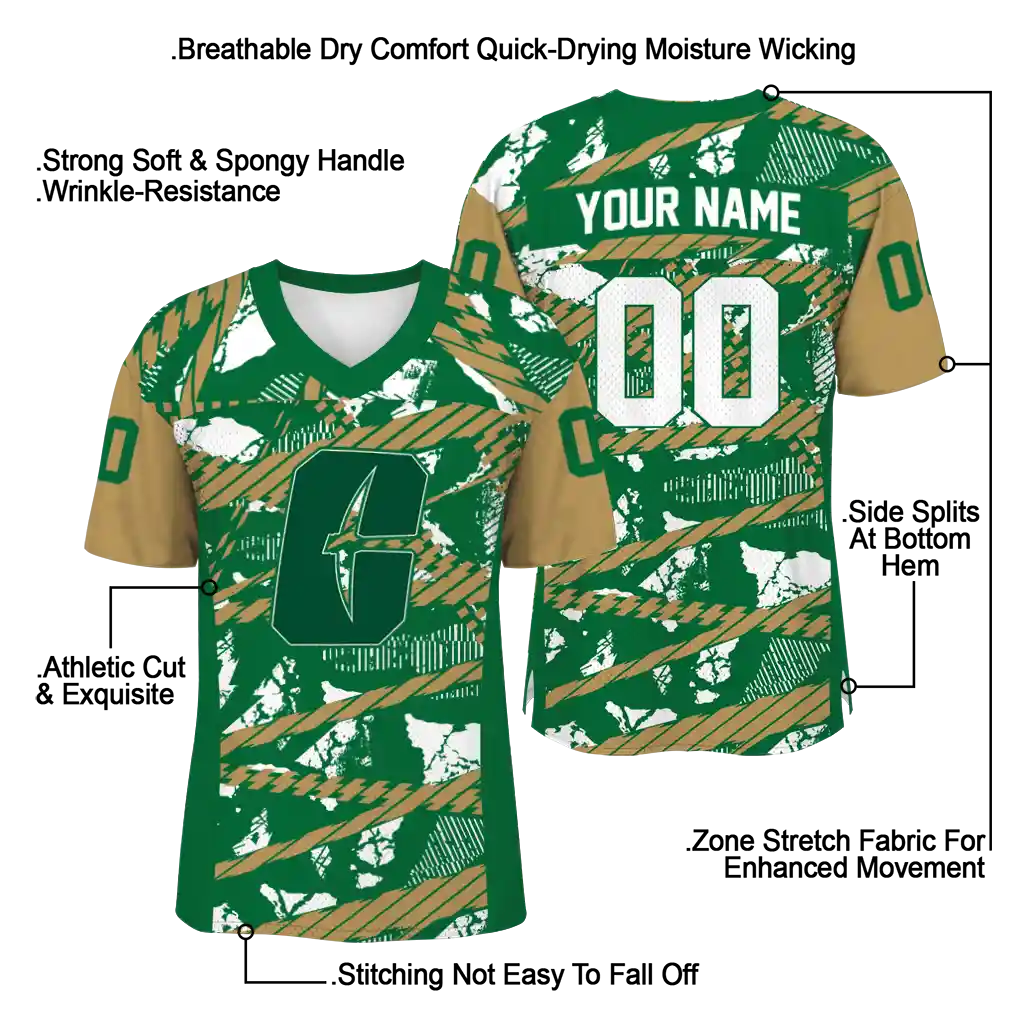 personalized charlotte 49ers camo shatter green jersey latest model personalized charlotte 49ers camo shatter green jersey latest model