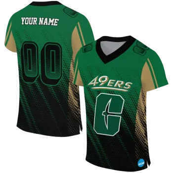 personalized charlotte 49ers halftone flow green black jersey best selling