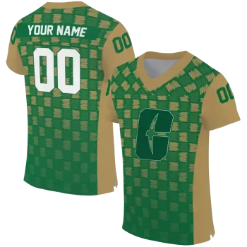 personalized charlotte 49ers stacked rectangle green jersey best selling