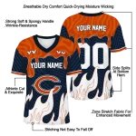 personalized chicago bears dripping flames blue white jersey best selling