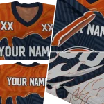 personalized chicago bears dripping flames blue white jersey best selling