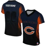 personalized chicago bears halftone fade blue black jersey best selling
