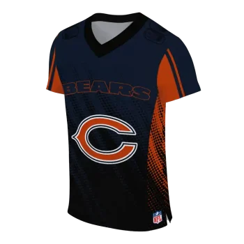 personalized chicago bears halftone fade blue black jersey fashion forward