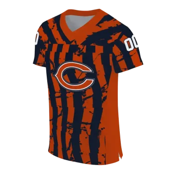 personalized chicago bears stripe splatter blue jersey fashion forward