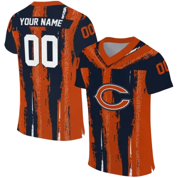 personalized chicago bears striped texture blue jersey best selling