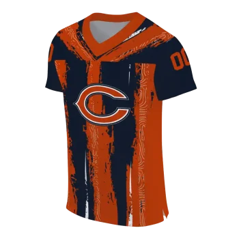 personalized chicago bears striped texture blue jersey fashion forward