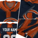 personalized chicago bears striped texture blue jersey best selling