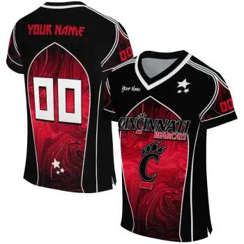 personalized cincinnati bearcats halftone slant red black jersey best selling
