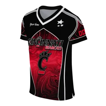 personalized cincinnati bearcats halftone slant red black jersey fashion forward