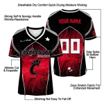 personalized cincinnati bearcats halftone slant red black jersey best selling