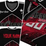 personalized cincinnati bearcats halftone slant red black jersey best selling