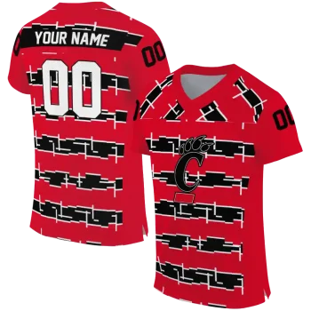 personalized cincinnati bearcats layered grids red jersey best selling