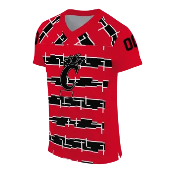 personalized cincinnati bearcats layered grids red jersey fashion forward