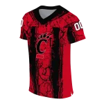 personalized cincinnati bearcats rugged stripes red jersey best selling