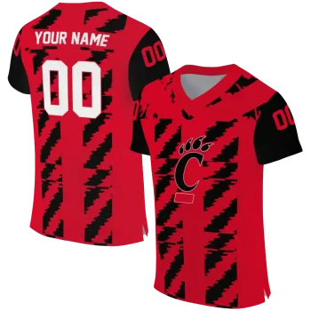 personalized cincinnati bearcats stripe block red jersey best selling