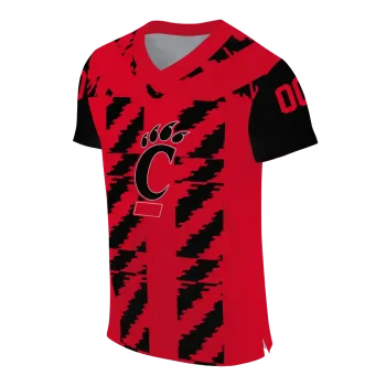 personalized cincinnati bearcats stripe block red jersey fashion forward