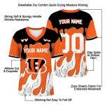 personalized cincinnati bengals dripping flames orange white jersey best selling
