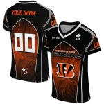 personalized cincinnati bengals halftone slant orange black jersey best selling