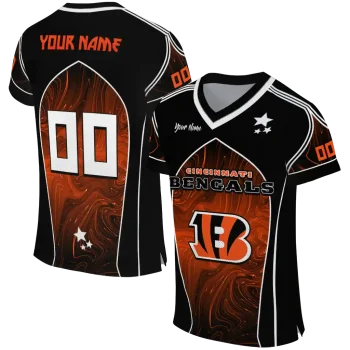 personalized cincinnati bengals halftone slant orange black jersey best selling