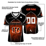 personalized cincinnati bengals halftone slant orange black jersey best selling
