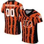 personalized cincinnati bengals stripe splatter orange jersey best selling