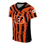 personalized cincinnati bengals stripe splatter orange jersey best selling