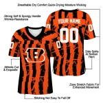 personalized cincinnati bengals stripe splatter orange jersey best selling
