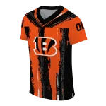 personalized cincinnati bengals striped texture orange jersey best selling