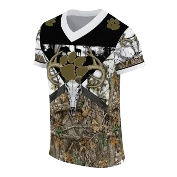 personalized clemson tigers antler skull camouflage hunting jersey fashion forward