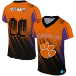 personalized clemson tigers halftone flow orange black jersey best selling