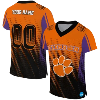 personalized clemson tigers halftone flow orange black jersey best selling