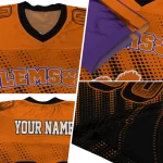 personalized clemson tigers halftone flow orange black jersey best selling