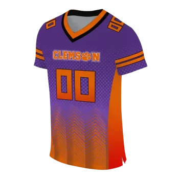personalized clemson tigers halftone sweep purple black jersey fashion forward