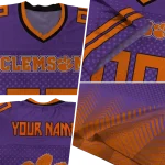 personalized clemson tigers halftone sweep purple black jersey best selling