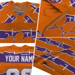 personalized clemson tigers layered grids orange jersey best selling