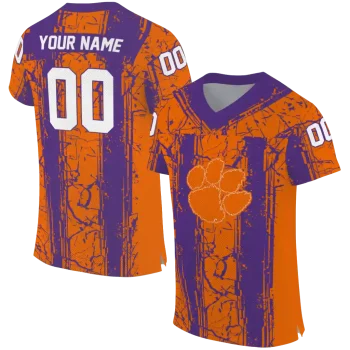 personalized clemson tigers rugged stripes orange jersey best selling