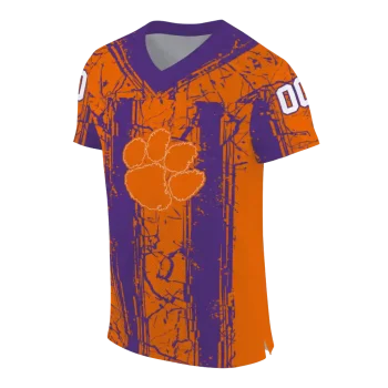 personalized clemson tigers rugged stripes orange jersey fashion forward