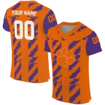 personalized clemson tigers stripe block orange jersey best selling