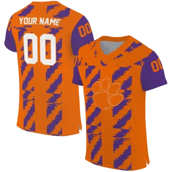 personalized clemson tigers stripe block orange jersey best selling