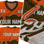 personalized cleveland browns dripping flames brown white jersey best selling